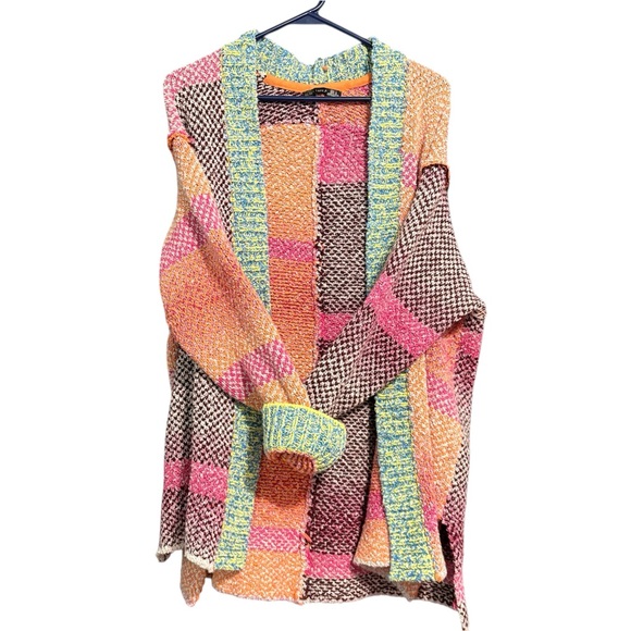 Black Tape Sweaters - BLACK TAPE Colourful Patchwork Style Knit Cardigan